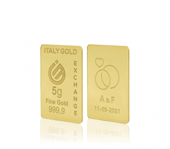 Lingotto Oro 24Kt da 5 gr. per Matrimonio  IGE GOLD